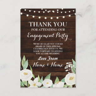 Cartão de Agradecimento Casamento Madeira Flores B