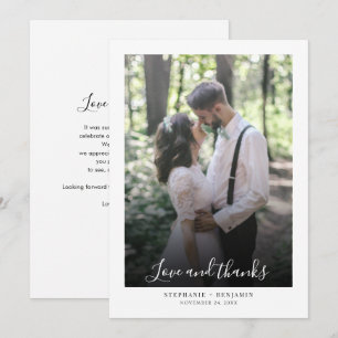 Cartão De Agradecimento Casamento manuscrito com script de foto