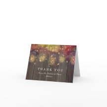 Casamento Mason Jar Lights Obrigado