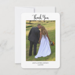Cartão De Agradecimento Casamento Mensagem Simples Duas Fotos Moderna