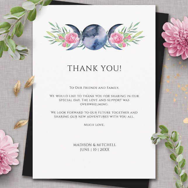 Cartão De Agradecimento Casamento Metafísico Cor-de-rosa-claro (Criador carregado)