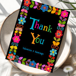 Cartão De Agradecimento Casamento mexicano moderno