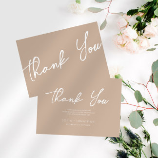 Cartão De Agradecimento Casamento Minimalista Canyon Rose
