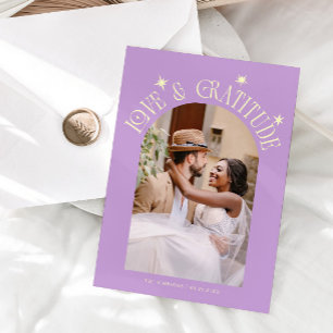 Cartão De Agradecimento Casamento Minimalista de Amor & Gratidão Foto Wist
