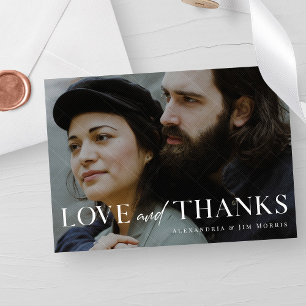 Cartão De Agradecimento Casamento Minimalista   Design simples e quic