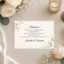 Cartão De Agradecimento Casamento Minimalista Elegante