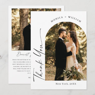 Cartão De Agradecimento Casamento Minimalista Elegante Caligrafia 2 Foto