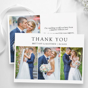 Cartão De Agradecimento Casamento Minimalista Moderno 4 Fotos