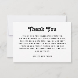 Cartão De Agradecimento Casamento Minimalista | Tipografia Moderna Elegant