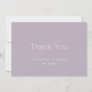 Cartão De Agradecimento Casamento Mínimo Lilac Purple Obrigado