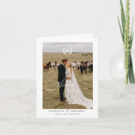 Cartão De Agradecimento Casamento moderno 2 Foto Branca