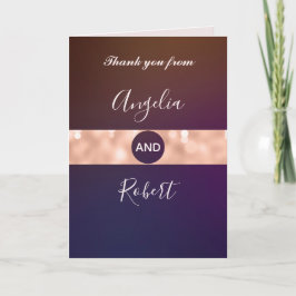 Cartão De Agradecimento Casamento Moderno Burgundy Dourado Rosa Script Fot