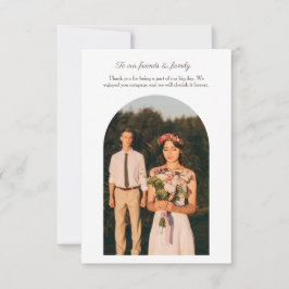 Cartão De Agradecimento Casamento Moderno da Arch de Fotos Minimalista Obr