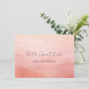 Cartão De Agradecimento Casamento Moderno Elegante Chic Coral Costeiro