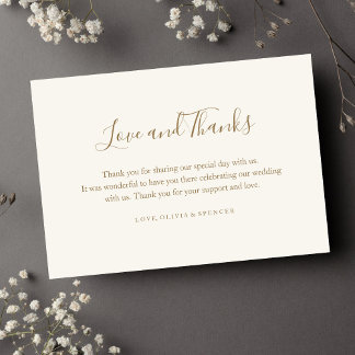 Cartão De Agradecimento Casamento Moderno Elegante Simples Obrigado