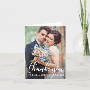 Cartão De Agradecimento Casamento Moderno Obrigado Noiva Nota Fotográfica