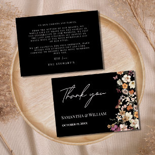Cartão De Agradecimento Casamento Moderno Real Pastel Boho Wildflower