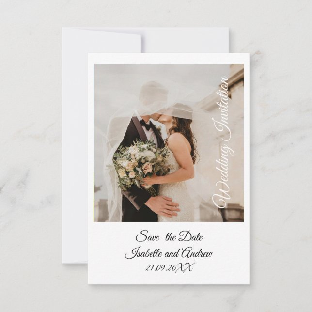 Cartão De Agradecimento Casamento Moderno Simples Elegante Elegante Clássi (Frente)