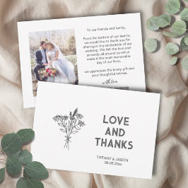 Cartão De Agradecimento Casamento Moderno Simples Limpo de Foto 1 Minimali