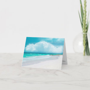 Cartão De Agradecimento Casamento na Praia BLANK Obrigado