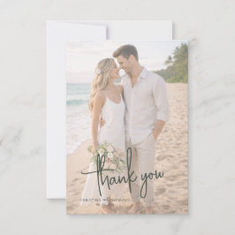 Cartão De Agradecimento Casamento na Praia com Fuga Romântica