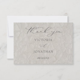 Cartão De Agradecimento Casamento Neutro Floral