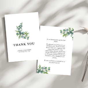 Cartão De Agradecimento Casamento no Bosque de Eucalipto Salvia