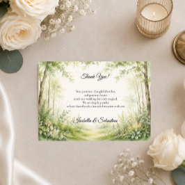 Cartão De Agradecimento Casamento no Caminho da Floresta