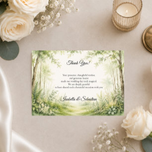 Cartão De Agradecimento Casamento no Caminho da Floresta
