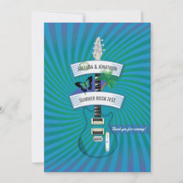 Cartão De Agradecimento Casamento no Festival de Rock de Verão