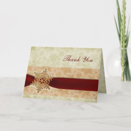 Cartão De Agradecimento casamento no inverno vermelho rústico Obrigado
