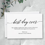 Cartão De Agradecimento Casamento no Melhor Dia da Caligrafia Moderna Mini<br><div class="desc">Melhor Dia De Caligrafia Minimalista,  Bonita,  Mas Simples,  Do Elegante Moderno,  Obrigado Cartão De Nota Simples</div>