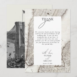 Cartão De Agradecimento Casamento NYC de Destino de Nova Iorque