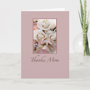 Cartão De Agradecimento Casamento, Obrigada Mamãe, Rosas