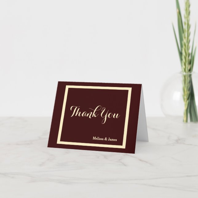 Cartão De Agradecimento Casamento Obrigado, Chocolate e Creme, Personaliza (Frente)