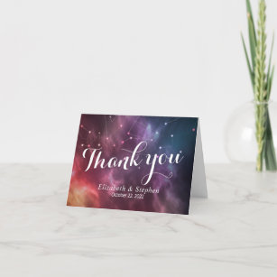 Cartão De Agradecimento Casamento Obrigado Constelação Galaxy Star Nebula