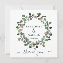 Casamento Obrigado Eucalyptus Greenery