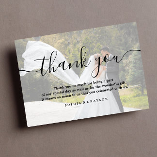 Cartão De Agradecimento Casamento Obrigado Foto Personalizada Vellum