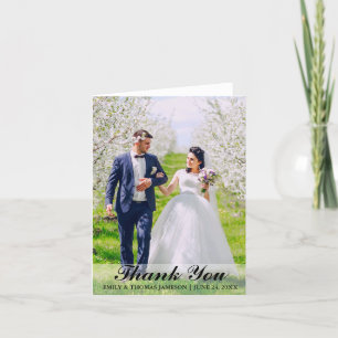 Cartão De Agradecimento Casamento Obrigado Noite e Groom Photo Note Card L