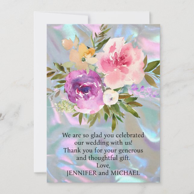 Cartão De Agradecimento Casamento Obrigado Nota (Frente)