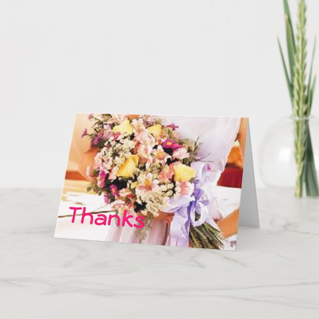 Cartão De Agradecimento Casamento Obrigado Nota (Frente)