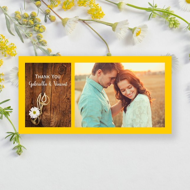 Cartão De Agradecimento Casamento Ocidental Da Margarida Branca - Obrigado (Criador carregado)