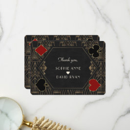 Cartão De Agradecimento Casamento Ouro Preto Art Deco Gatsby Anos 20