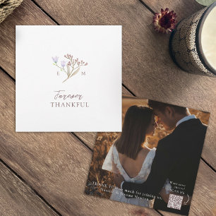 Cartão De Agradecimento Casamento outono de fotografia marrom de flor selv