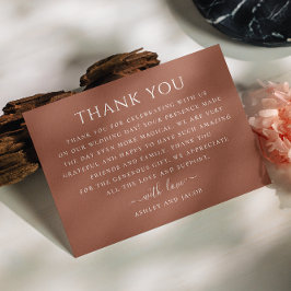 Cartão De Agradecimento Casamento outono de tipografia minimalista de Terr