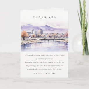 Cartão De Agradecimento Casamento Paisagem Aquarela em Boise, Idaho