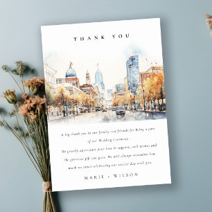 Cartão De Agradecimento Casamento Paisagem Aquarela em Indianapolis, India