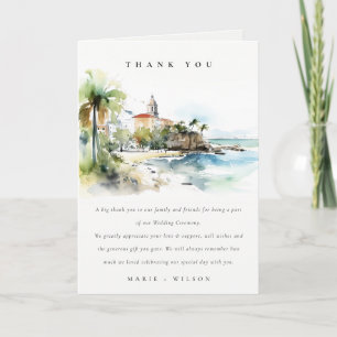 Cartão De Agradecimento Casamento Paisagem Aquarela em San Juan Porto Rico