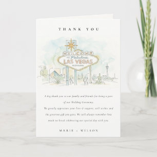 Cartão De Agradecimento Casamento Paisagem Aquarela Las Vegas Nevada