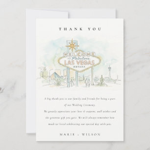 Cartão De Agradecimento Casamento Paisagem Aquarela Las Vegas Nevada